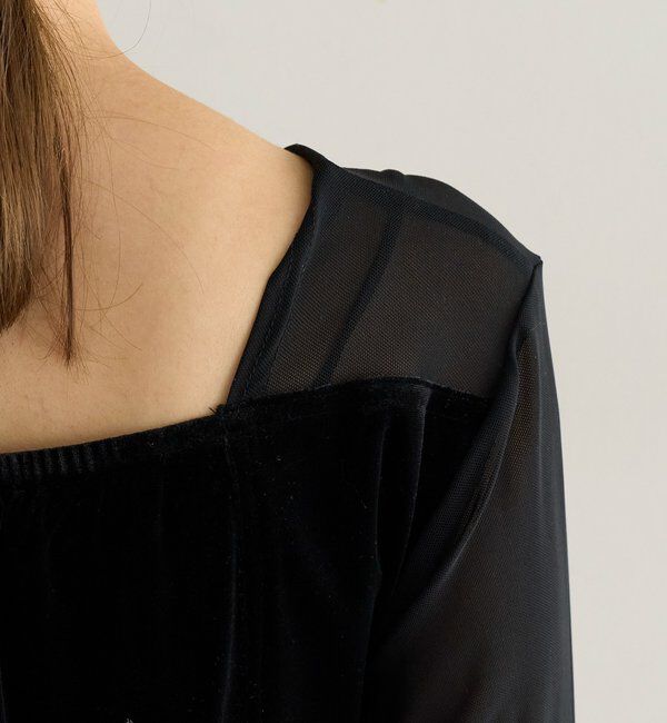  「【SET UP 】ベロア刺繍ペプラムトップス」|Tシャツ・カットソー|