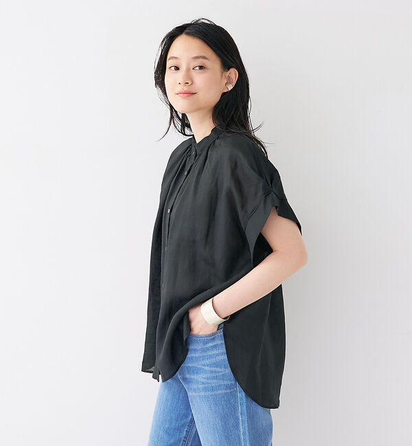 collex「【WEB限定】リネンギャザーブラウス」|シャツ・ブラウス|