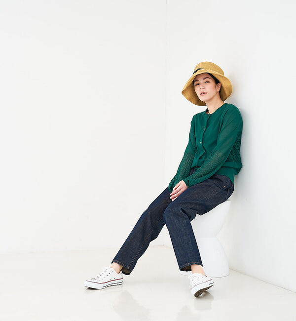 collex「リネンタッチ透かし柄カーディガン」|カーディガン|