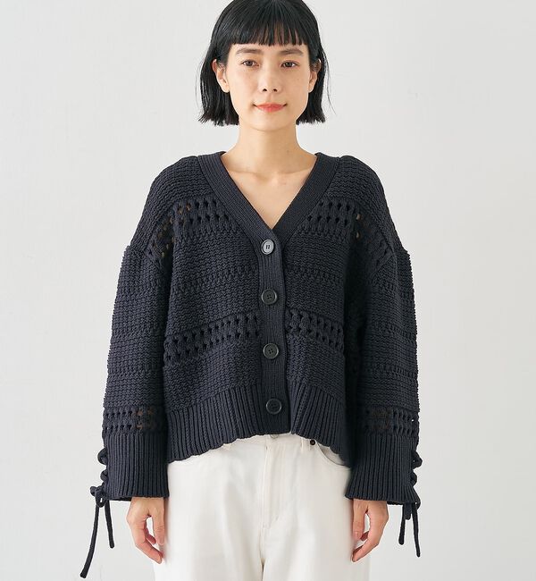 collex「袖口レースアップ2WAYカーディガン」|カーディガン|