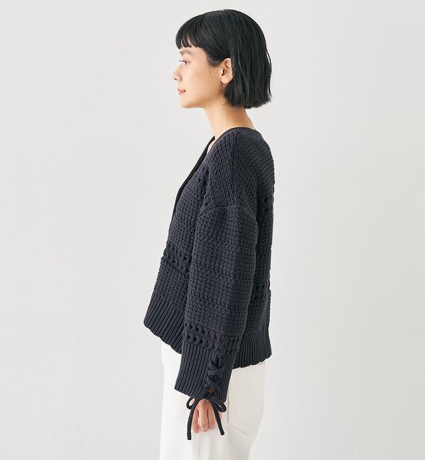 collex「袖口レースアップ2WAYカーディガン」|カーディガン|