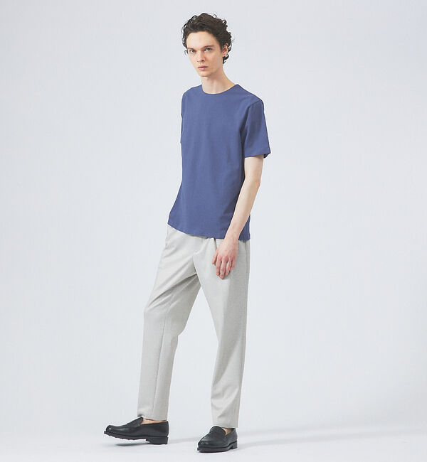 ABAHOUSE「【ノンストレス】定番 / COTTON LYCRA 圧着 クルーネック 半袖 T」|Tシャツ・カットソー|