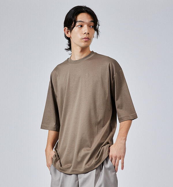 ABAHOUSE「【ドローコード】Wシルケット ドレープ Tシャツ / オーバーサイズ」|Tシャツ・カットソー|