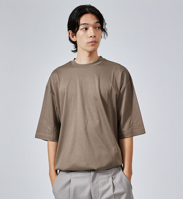 ABAHOUSE「【ドローコード】Wシルケット ドレープ Tシャツ / オーバーサイズ」|Tシャツ・カットソー|
