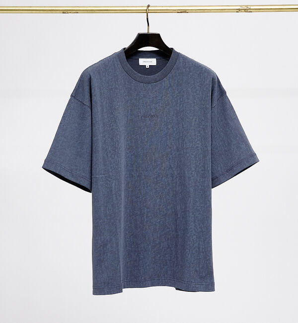 ABAHOUSE「【ヴィンテージ風】ピグメントプリント　刺繍Tシャツ」|Tシャツ・カットソー|ブルー