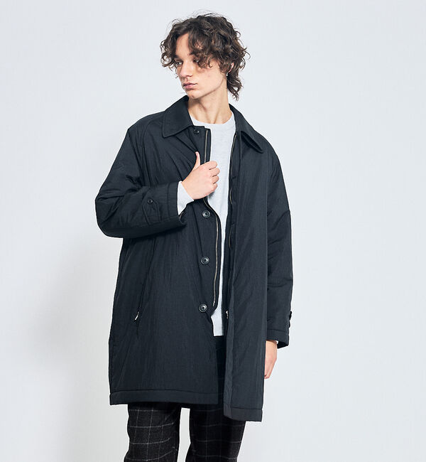 ABAHOUSE「ワッシャーナイロン 中綿パデットコート / Padded Half Coat /」|ステンカラーコート|