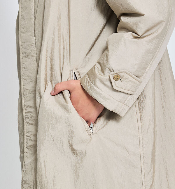 ABAHOUSE「ワッシャーナイロン 中綿パデットコート / Padded Half Coat /」|ステンカラーコート|