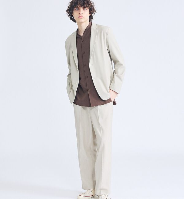 ABAHOUSE「【セットアップ対応】デニムライクツイル ワイド イージーパンツ / ベージュ」|その他|