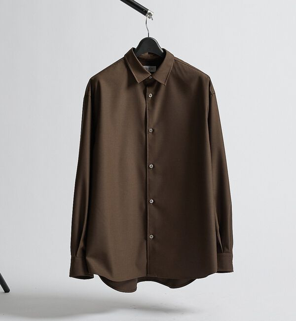 ABAHOUSE「【セットアップ対応】クリアウール オーバーサイズ レギュラーカラーシャツ」|シャツ・ブラウス|ブラウン