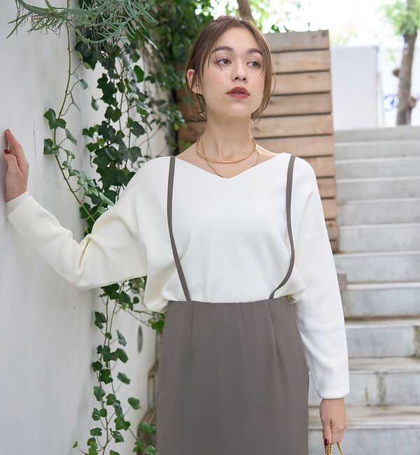 Rouge vif「2wayサスペンダー付きタイトスカート」|スカート|