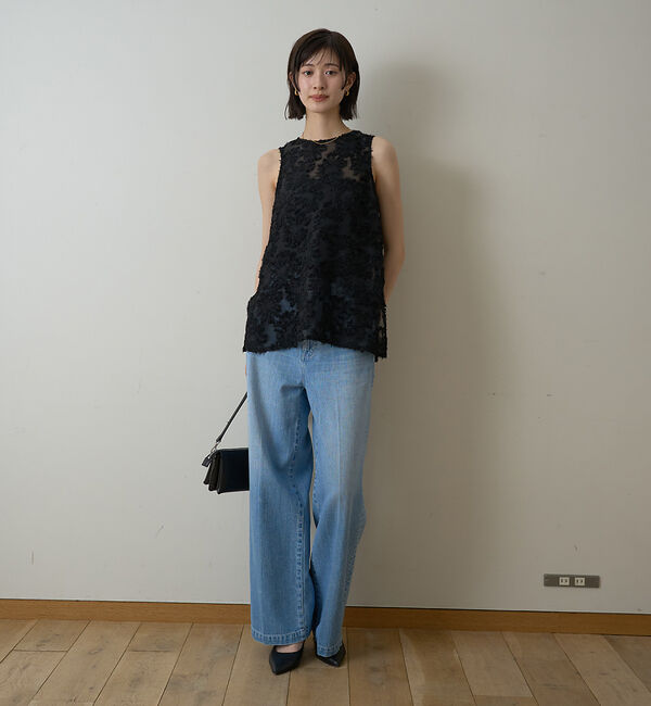 Rouge vif「【一部店舗限定】フラワーフェザーアメスリブラウス」|シャツ・ブラウス|