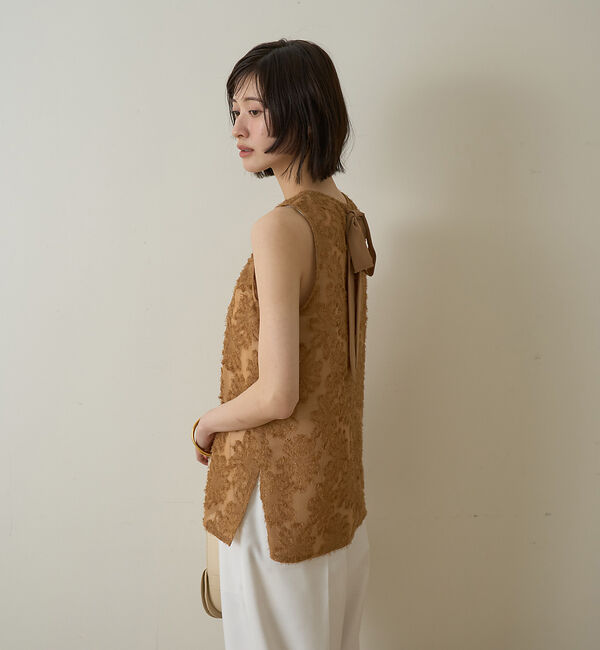 Rouge vif「【一部店舗限定】フラワーフェザーアメスリブラウス」|シャツ・ブラウス|