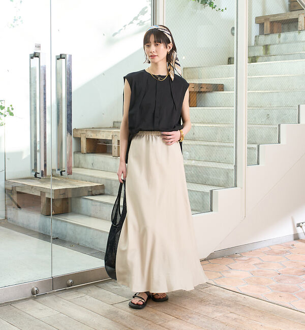 Rouge vif「タック入りノースリーブカットソーブラウス」|シャツ・ブラウス|