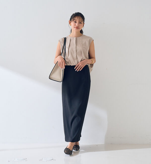 Rouge vif「タック入りノースリーブカットソーブラウス」|シャツ・ブラウス|