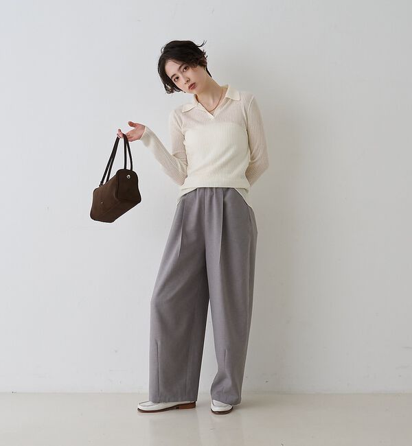 Rouge vif「防縮Wシアーポロリブニット」|ニット・セーター|