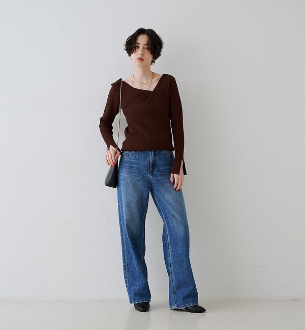 Rouge vif「【一部店舗限定】ドレープスリットスリーブリブニット」|ニット・セーター|