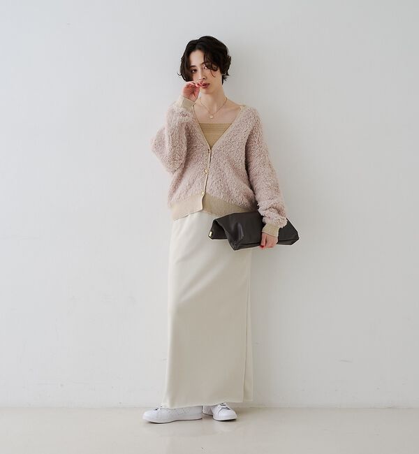 Rouge vif「【2点セット】カーリーヤーンアンサンブルニット」|カーディガン|