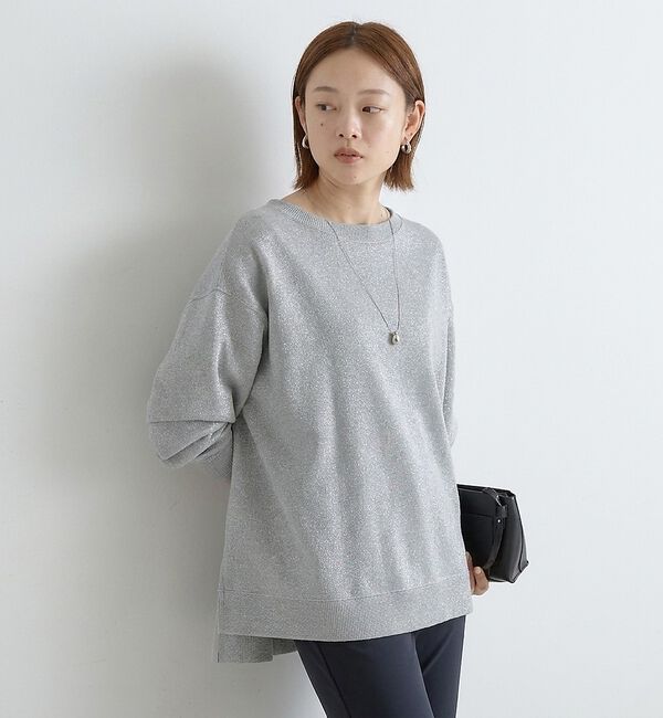 qualite「ラメ裏毛プルオーバー」|Tシャツ・カットソー|