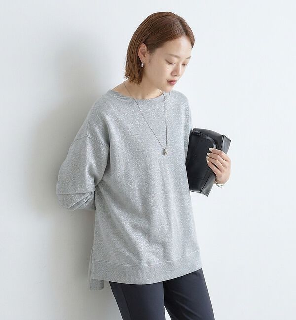 qualite「ラメ裏毛プルオーバー」|Tシャツ・カットソー|