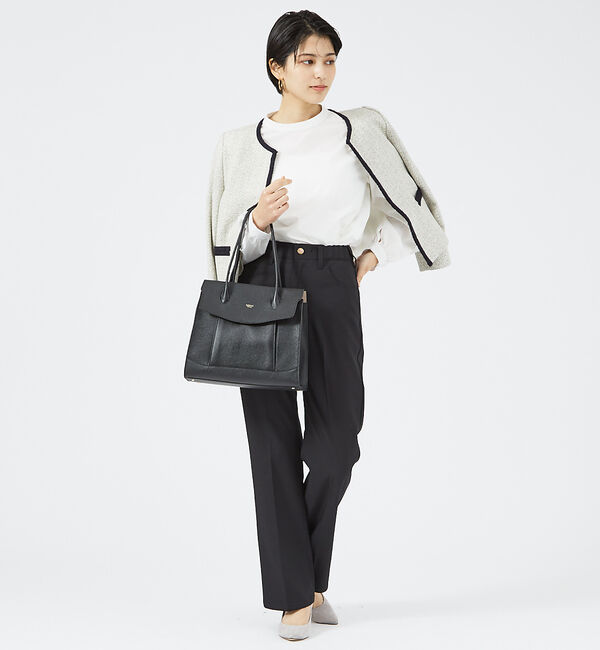 LOWELL things「【VERY掲載】Cuddly/レザーオープントート(L) 24SS」|トートバッグ|