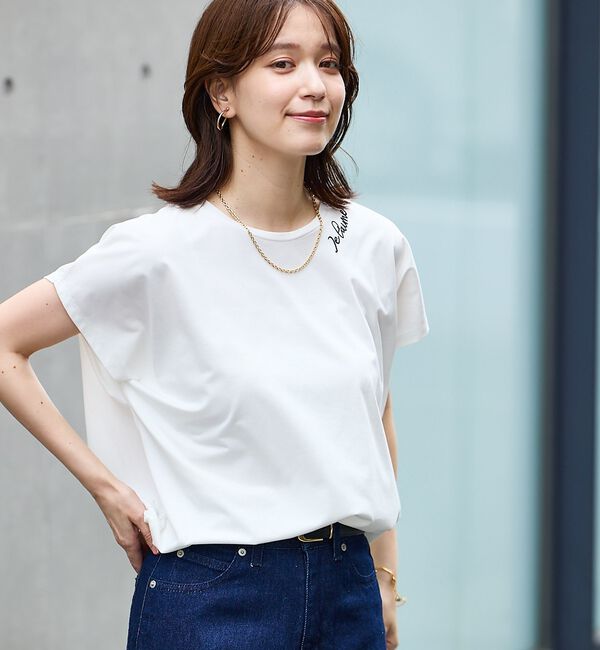 abahouse mavie「刺繍ロゴTシャツ」|Tシャツ・カットソー|
