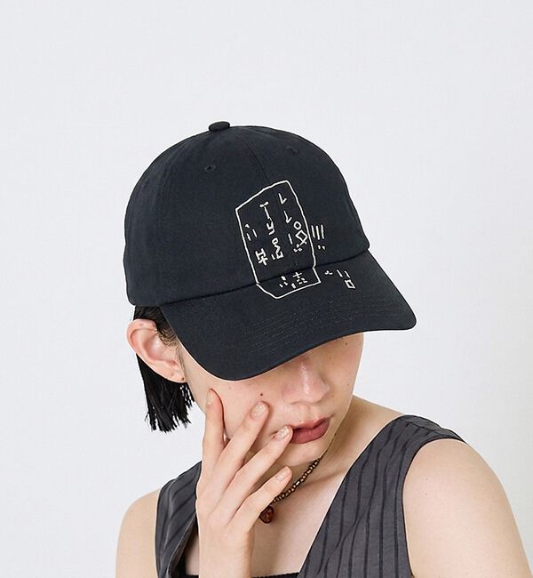 NOMINE「【LY】Letter Cap 刺繍キャップ｜手書き文字風」|その他|ブラック