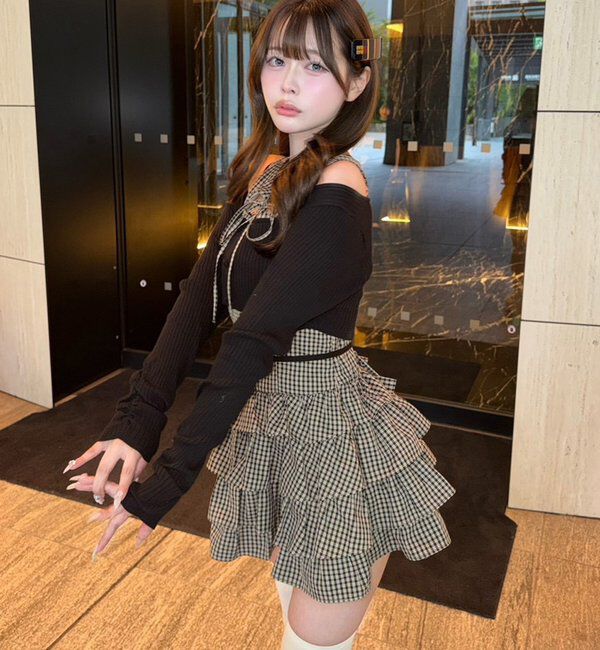 one after another NICE CLAUP「アンサンブルティアードミニワンピース」|ワンピース|