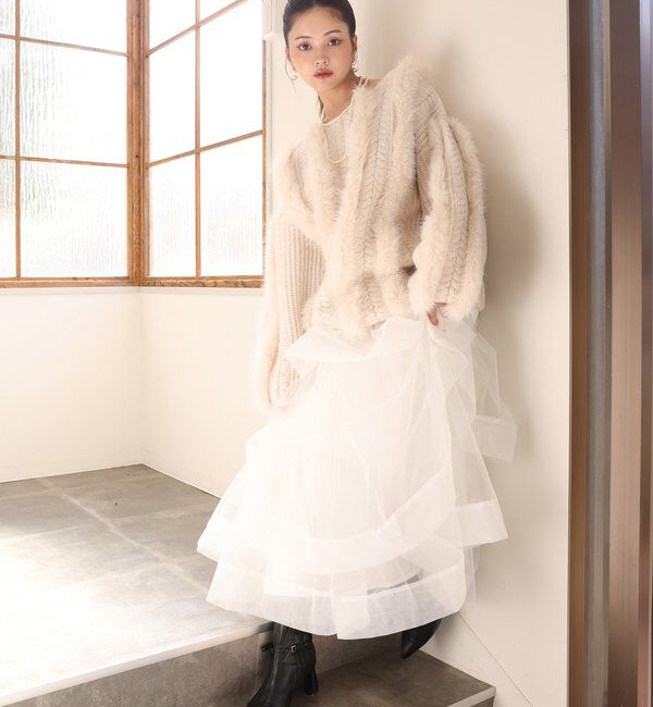 Seemi.by NICE CLAUP「【Seemi.by NICE CLAUP】アシメチュールロングスカート」|スカート|
