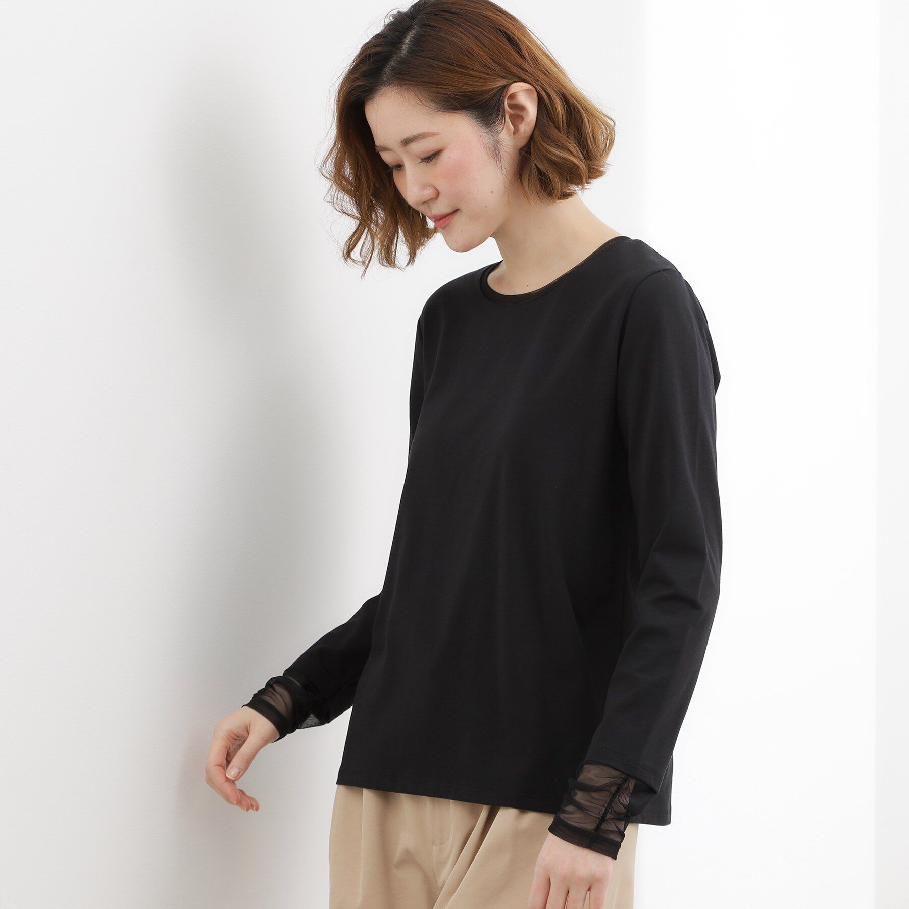 grove「シアーレイヤードスリーブロンT」|Tシャツ・カットソー|