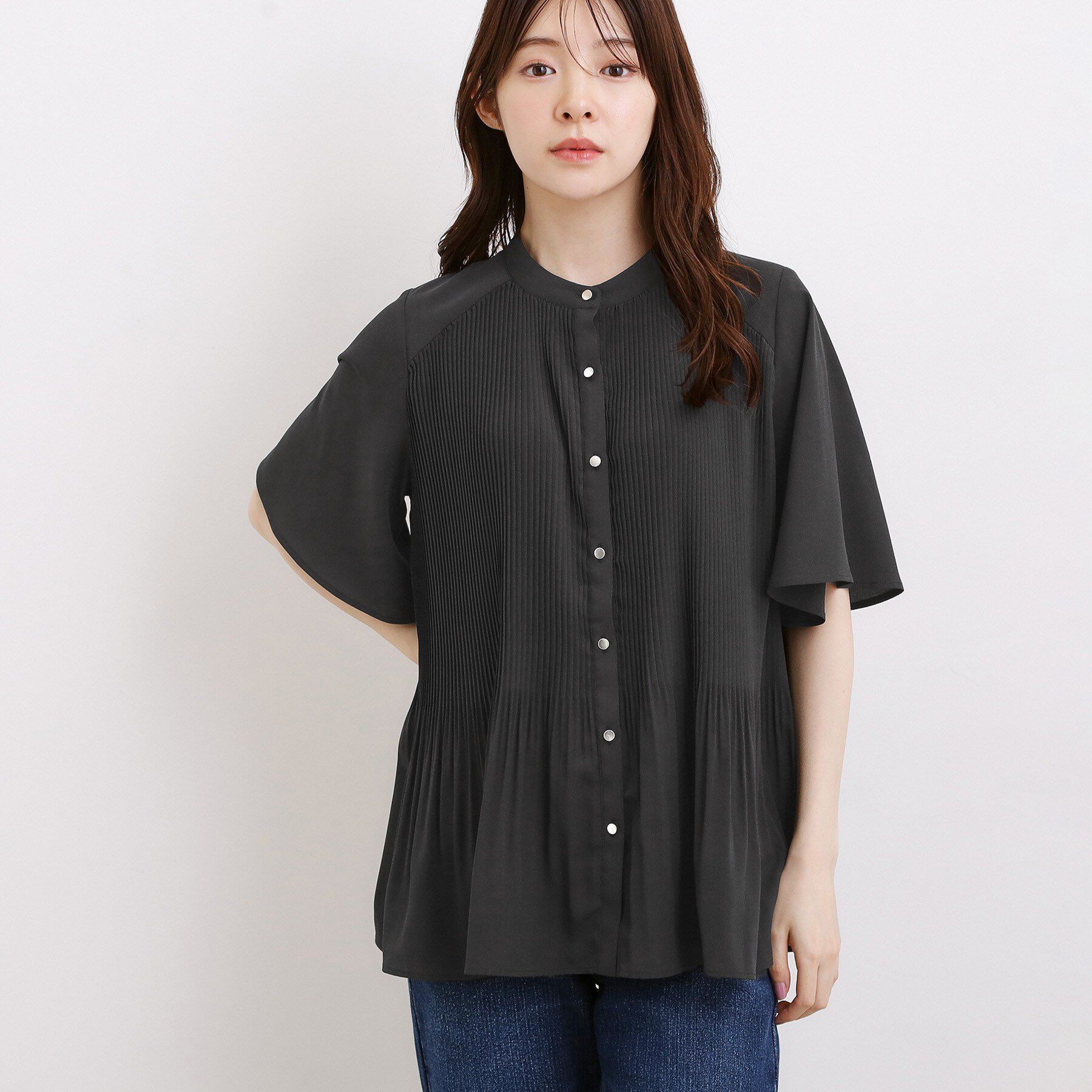 grove「【体型カバー◎】大人フェミニン消しプリーツブラウス」|シャツ・ブラウス|