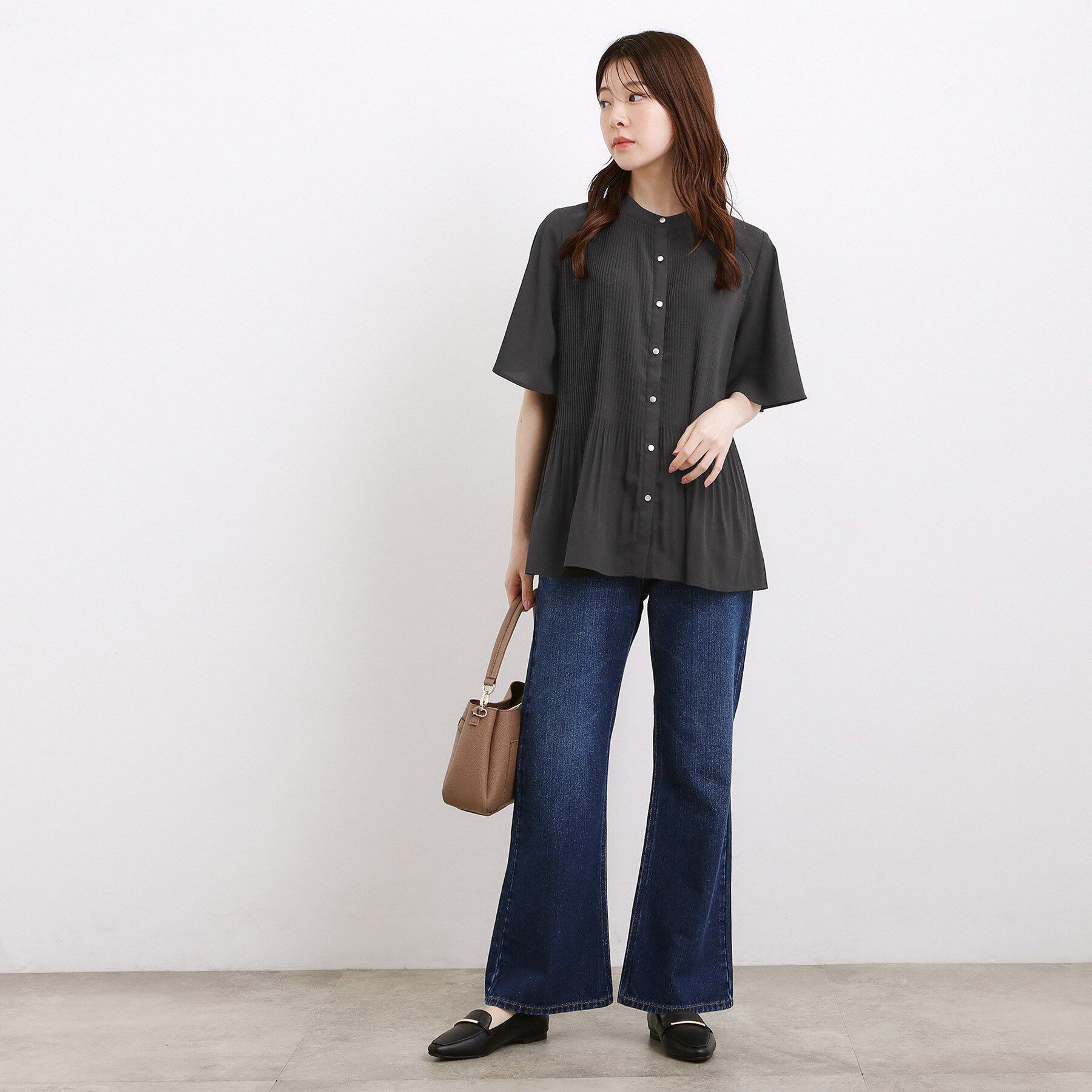 grove「【体型カバー◎】大人フェミニン消しプリーツブラウス」|シャツ・ブラウス|