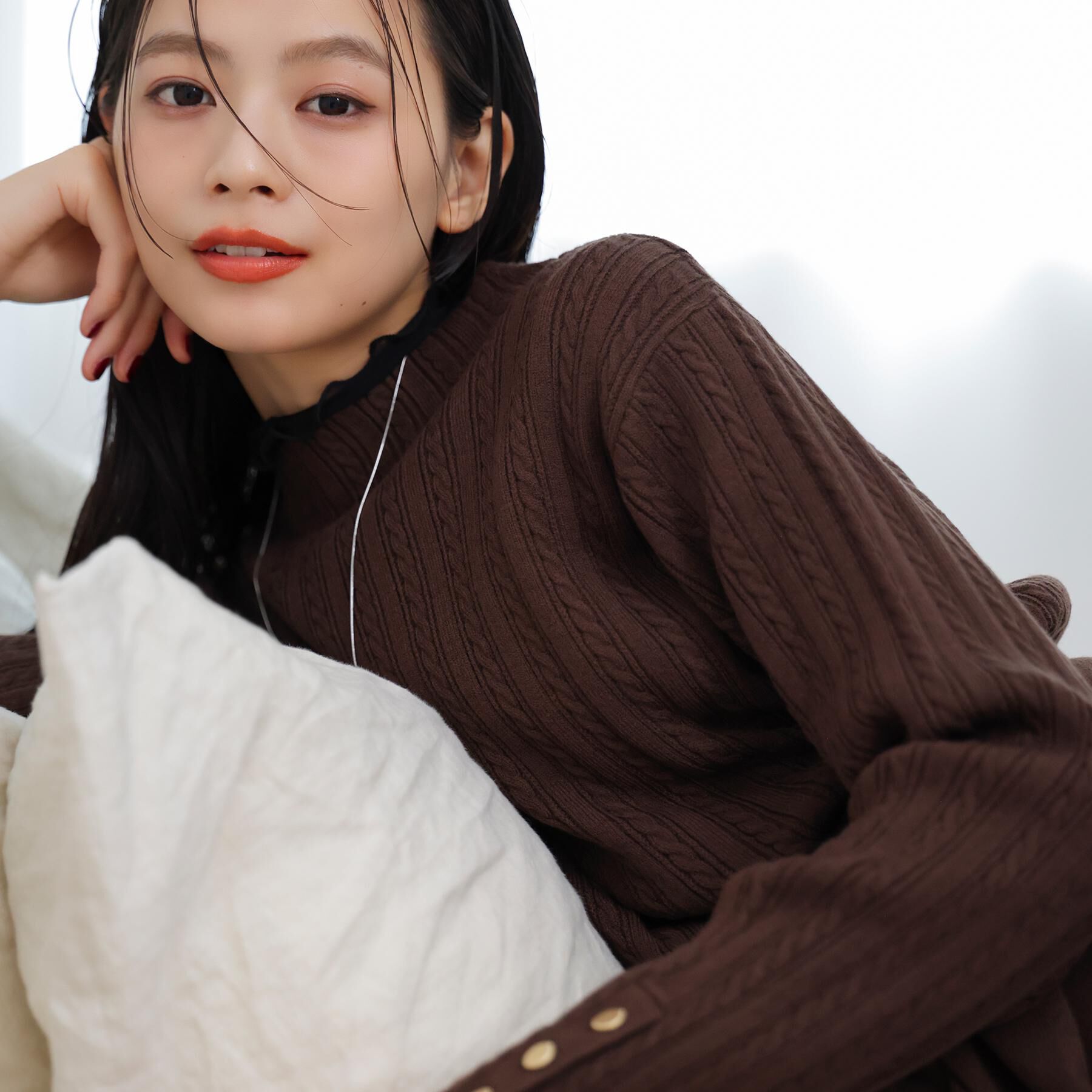 grove「【毛玉軽減】すっきり美人見え ケーブルニット」|ニット・セーター|