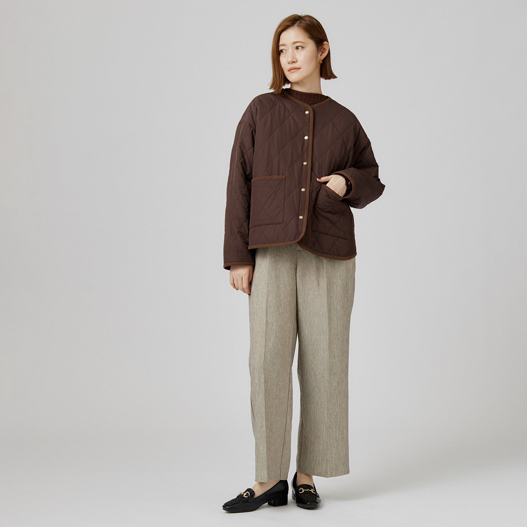grove「【気分に合わせて楽しめる】リバーシブルキルティングジャケット」|ダウン|