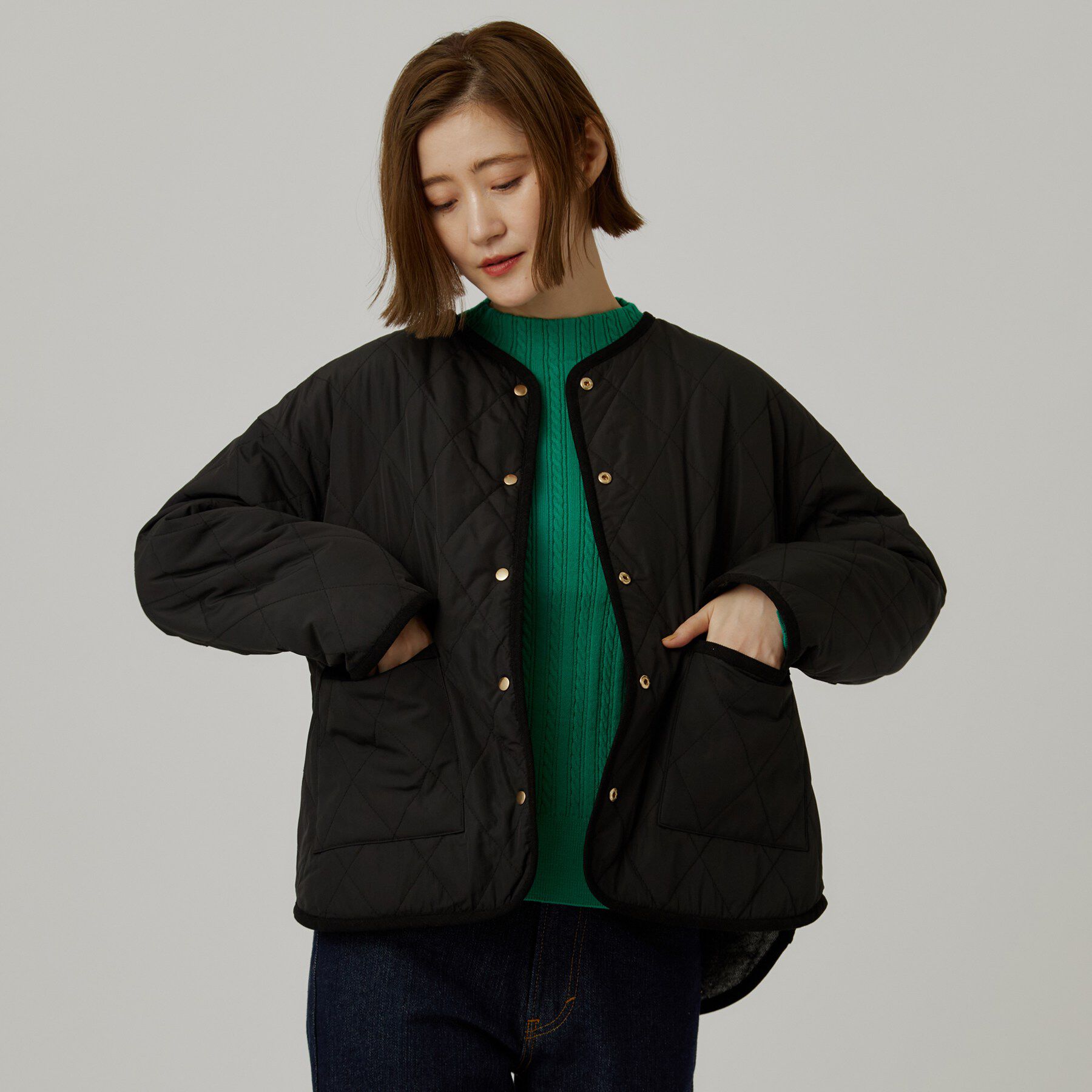 grove「【気分に合わせて楽しめる】リバーシブルキルティングジャケット」|ダウン|