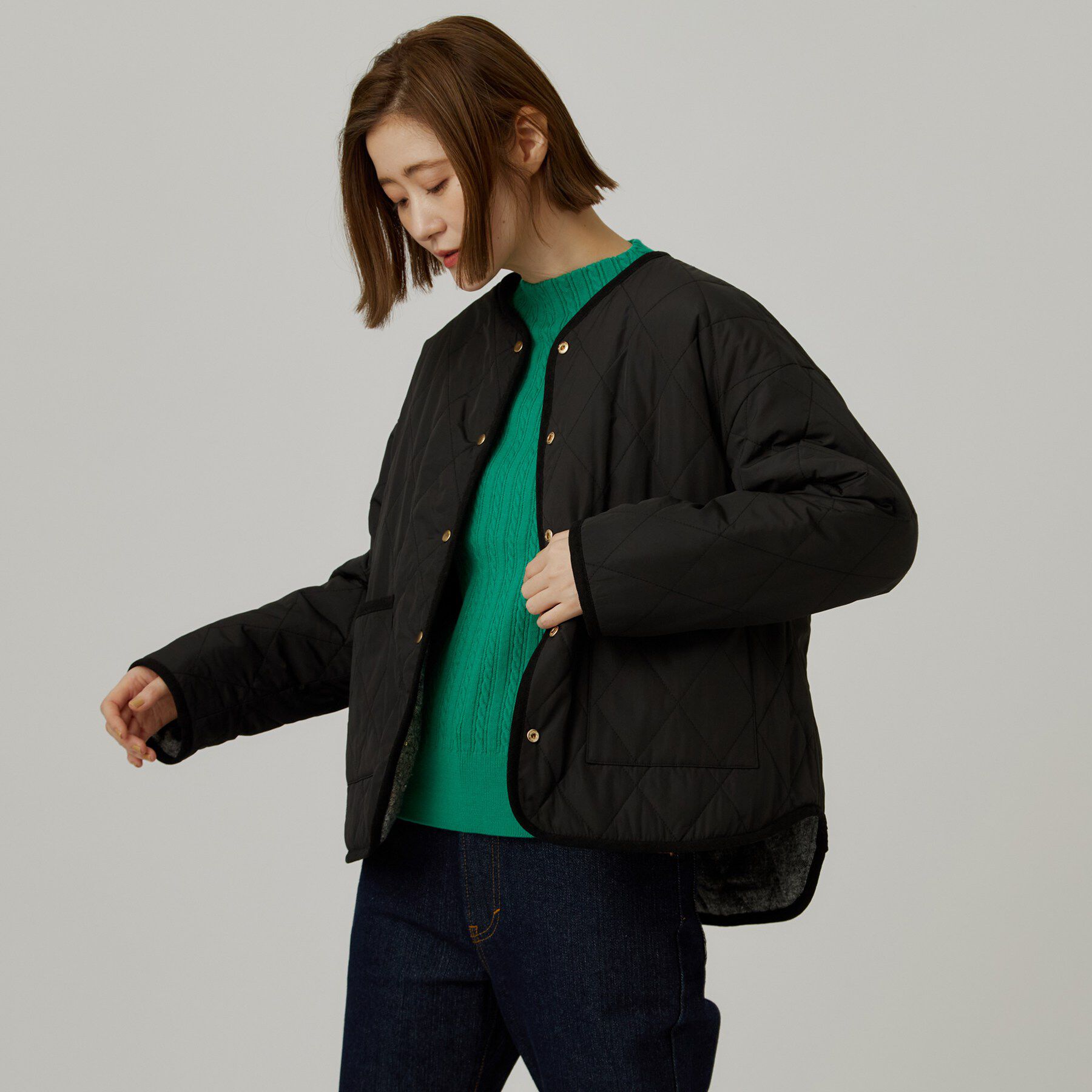 grove「【気分に合わせて楽しめる】リバーシブルキルティングジャケット」|ダウン|