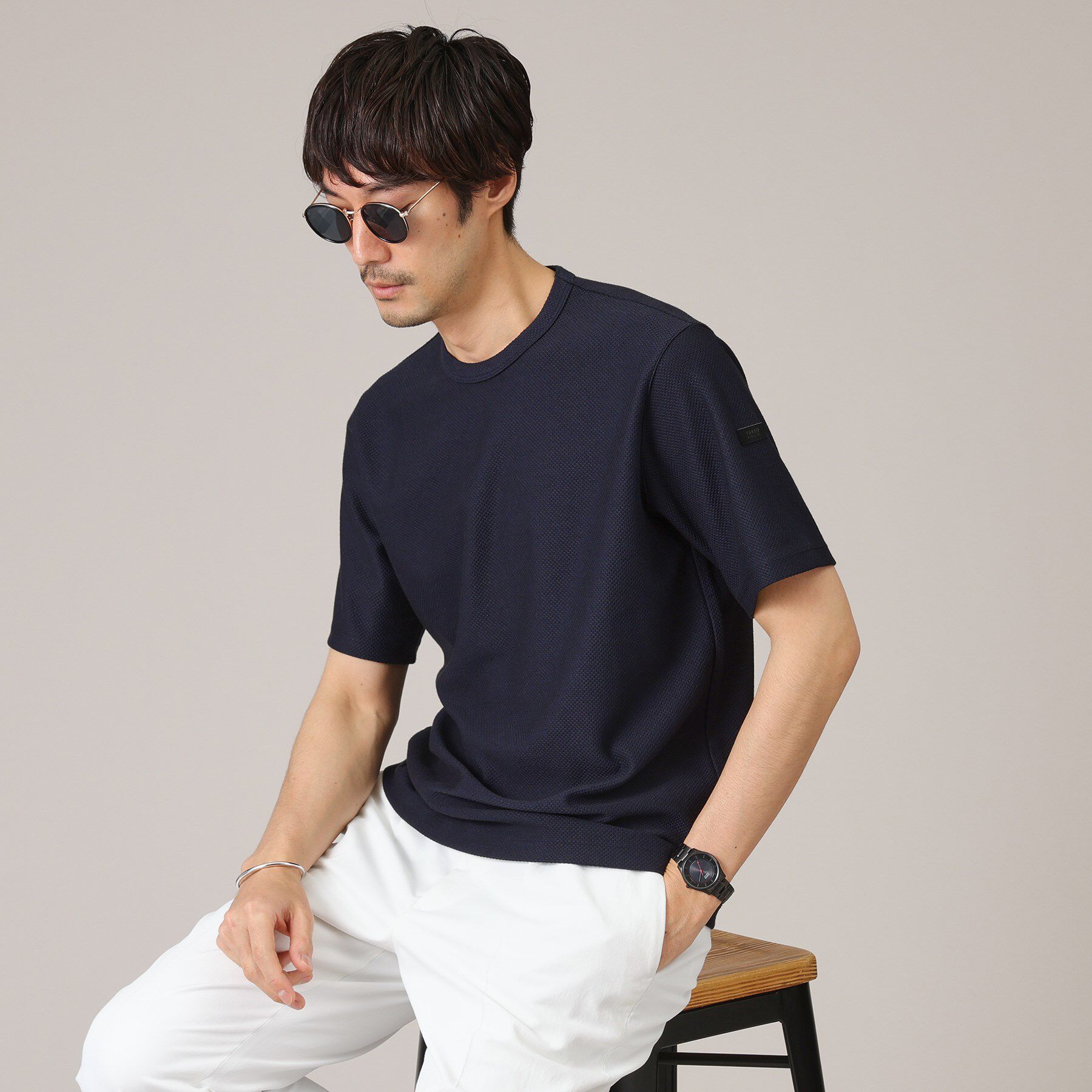 TAKEO KIKUCHI「【尾州織/Made in JAPAN】メランジ Tシャツ」|Tシャツ・カットソー|