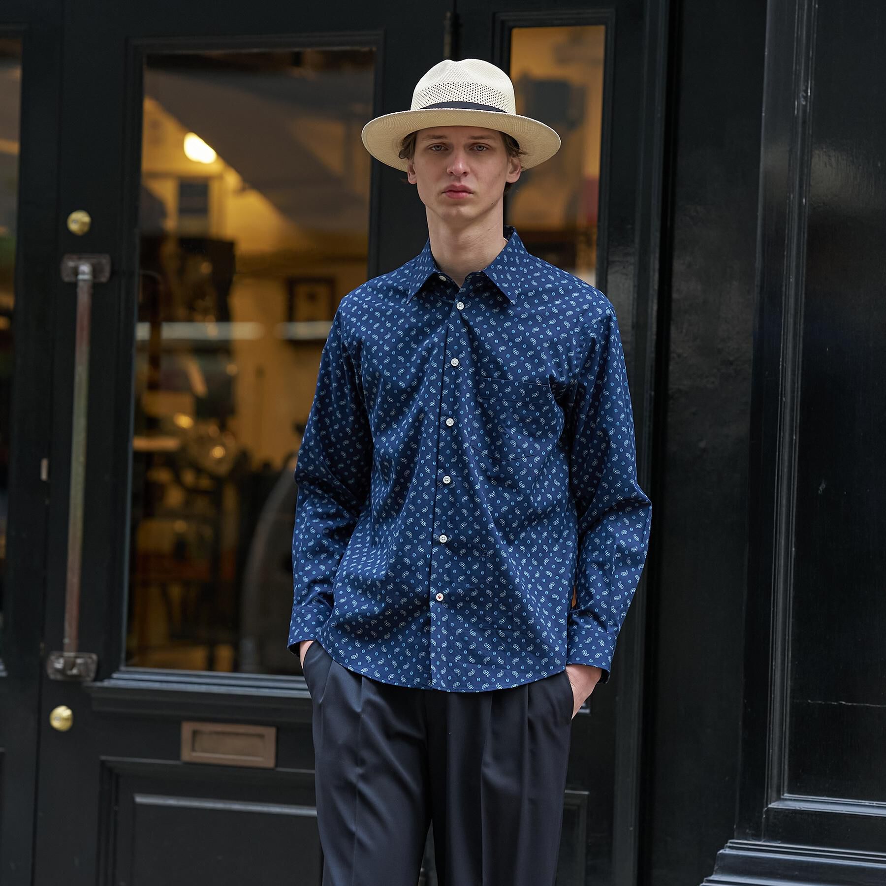 TAKEO KIKUCHI「【BOWLER HAT LABEL】小紋ペイズリープリント 長袖シャツ」|シャツ・ブラウス|