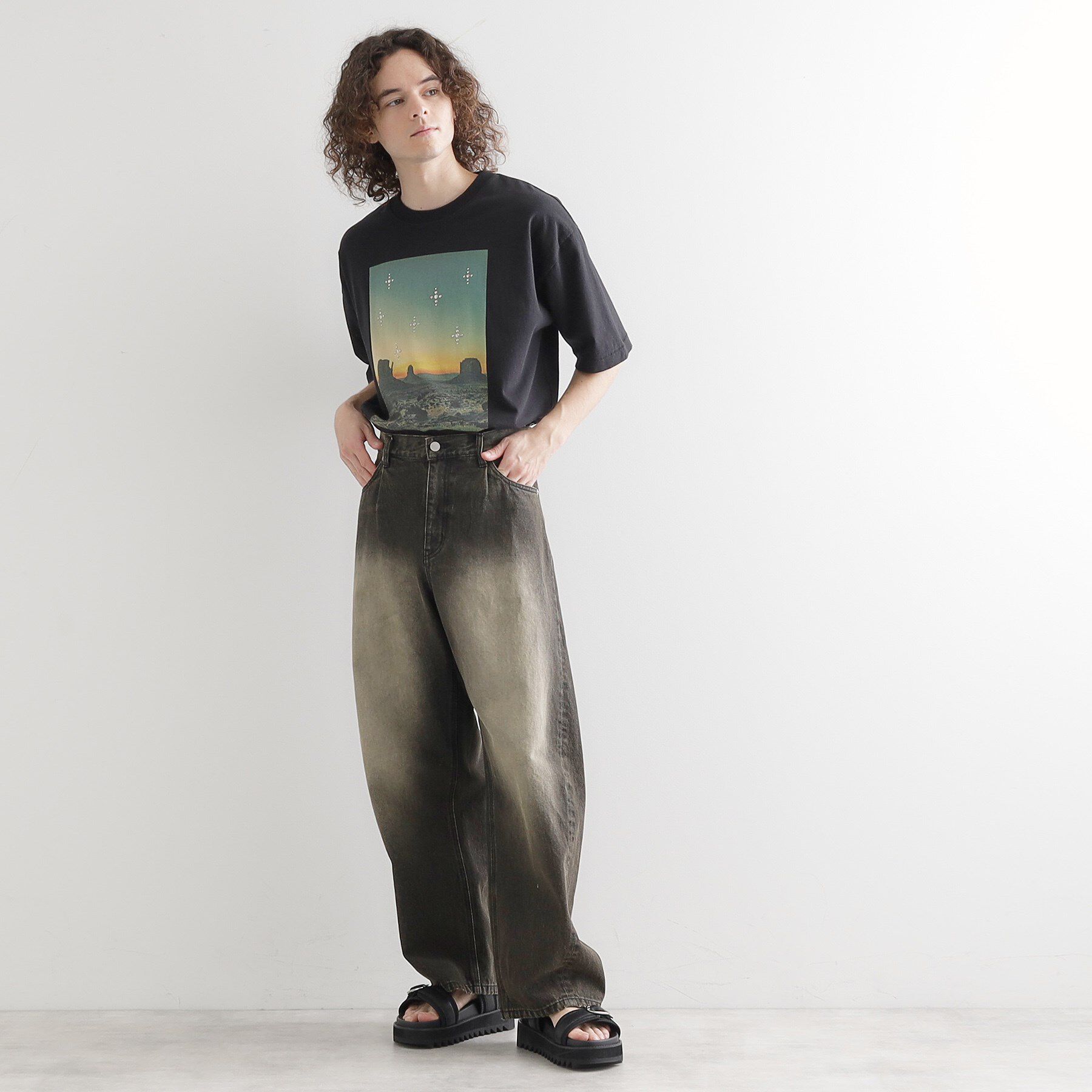 tk.TAKEO KIKUCHI「ウェスタンフォトスタッズTシャツ」|Tシャツ・カットソー|