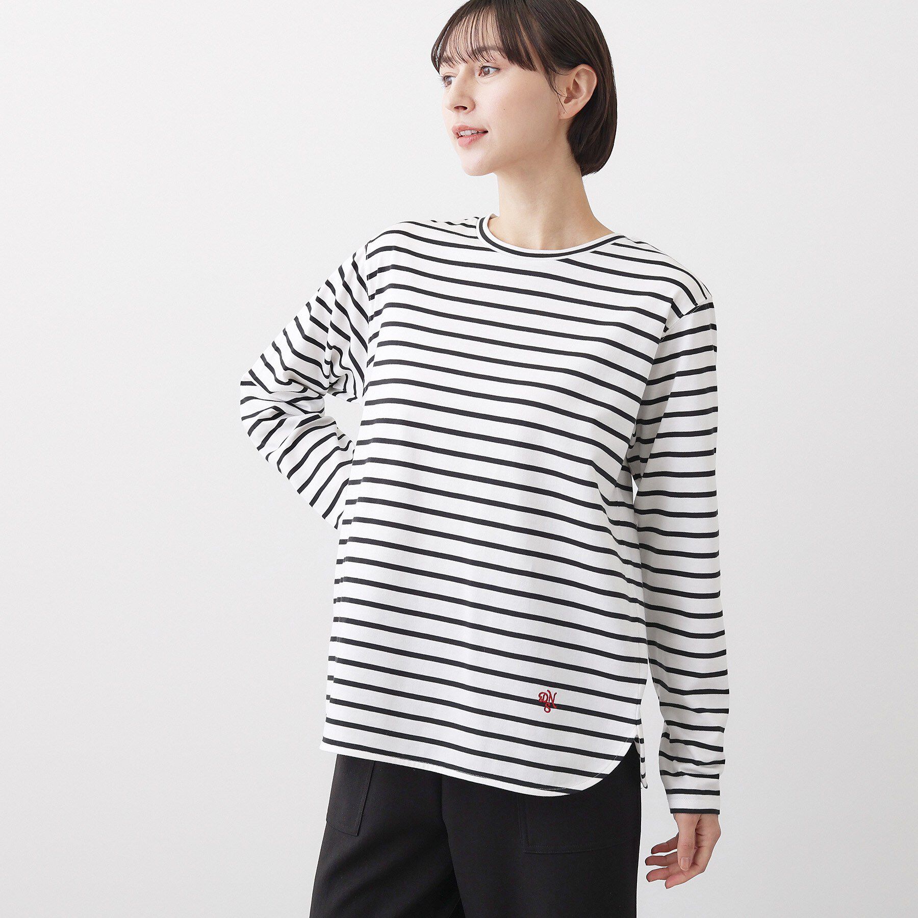Dessin「【洗える】シャツテールロングTシャツ」|Tシャツ・カットソー|