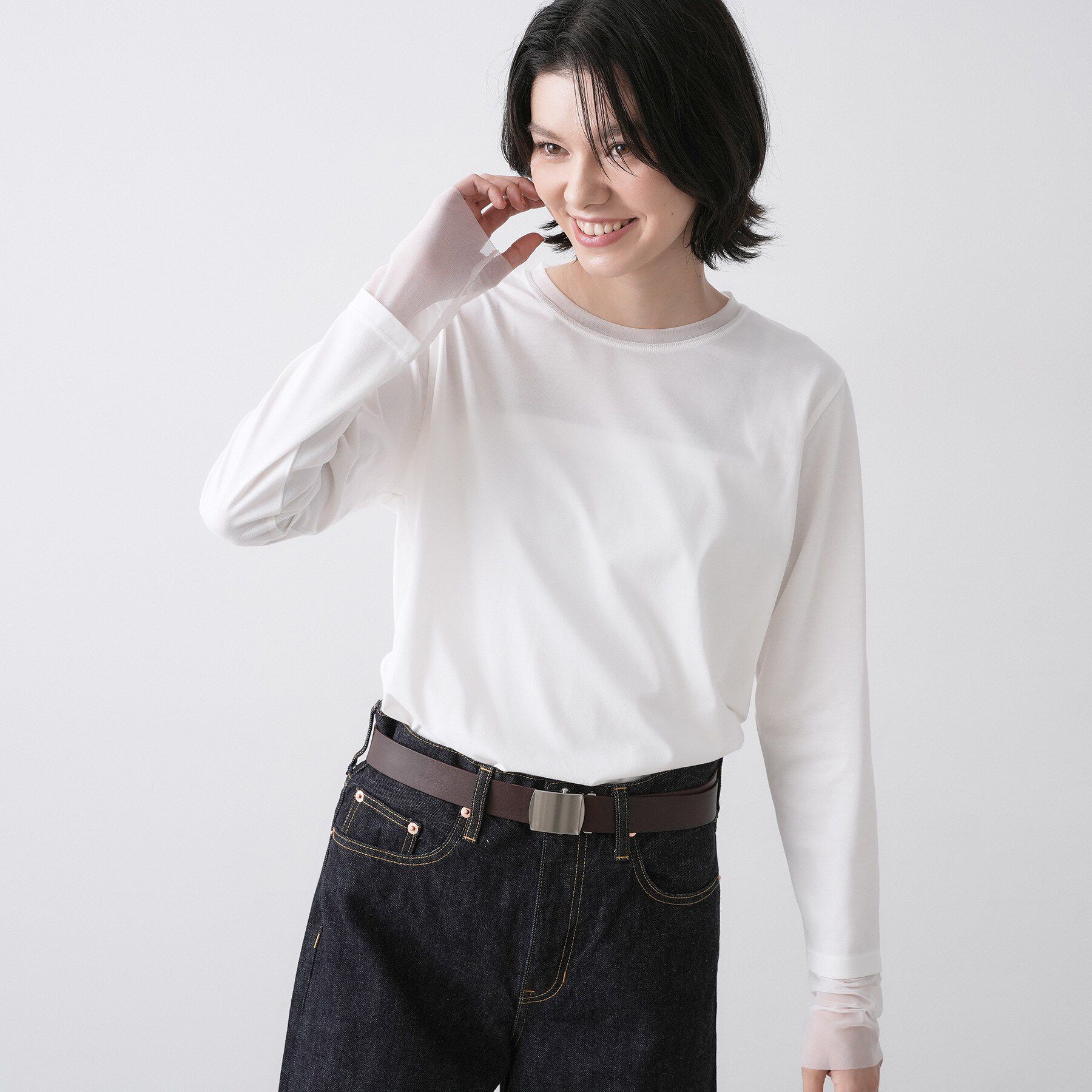 Dessin「【洗える】シアーチュールポイントカットソー」|Tシャツ・カットソー|