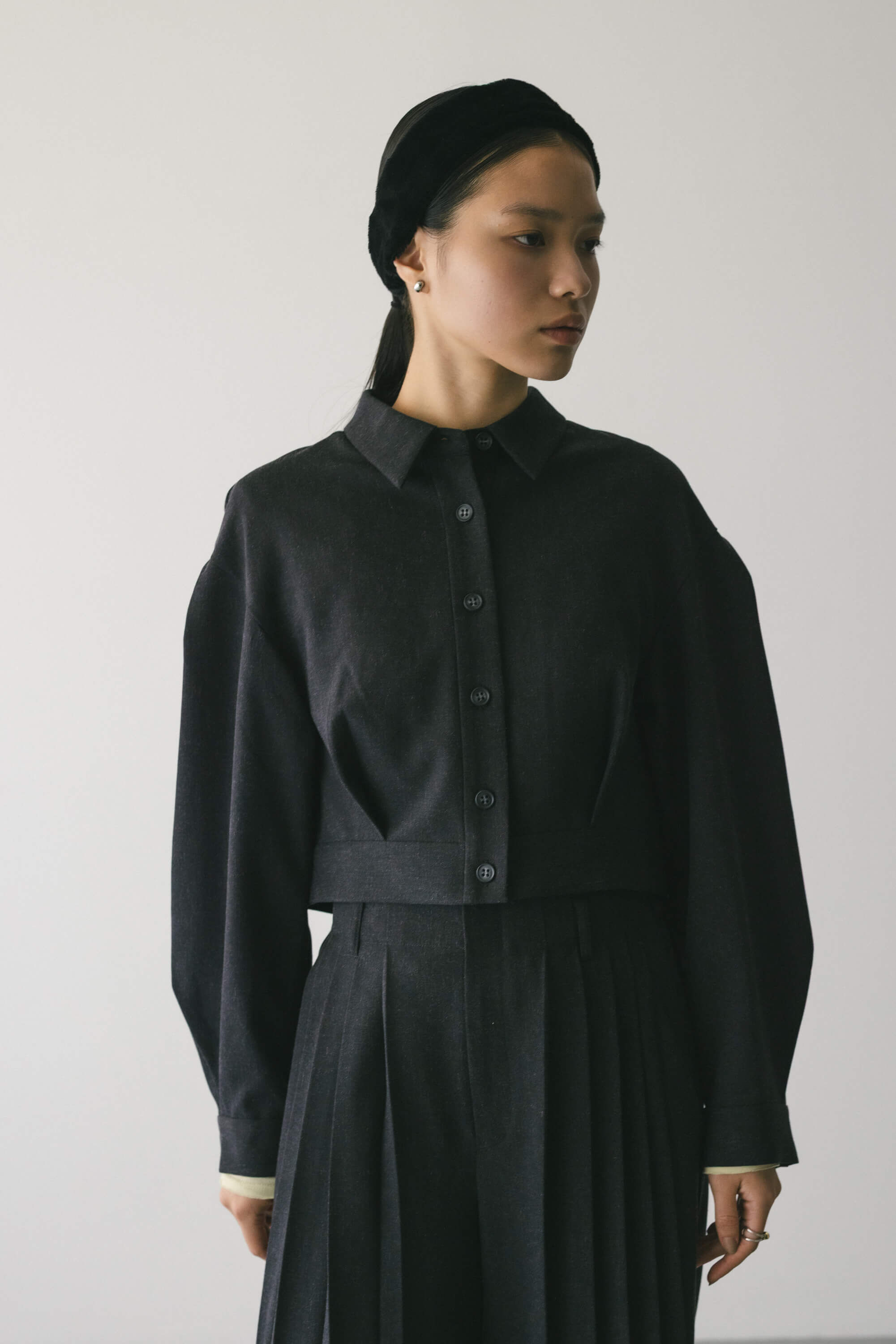 STYLEMIXER「メランジショートシャツ」|シャツ・ブラウス|C.GRY