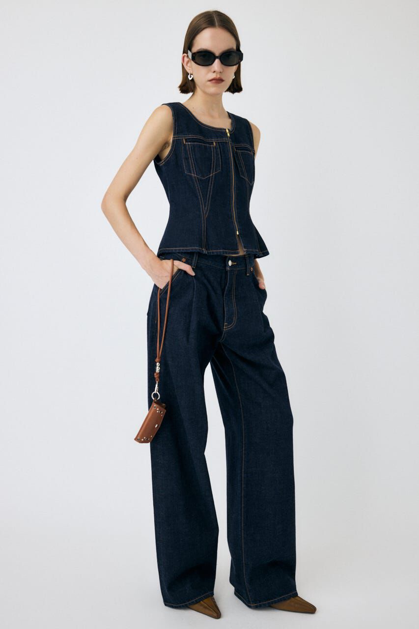 MOUSSY「WAIST FIT デニムベスト」|シャツ・ブラウス|