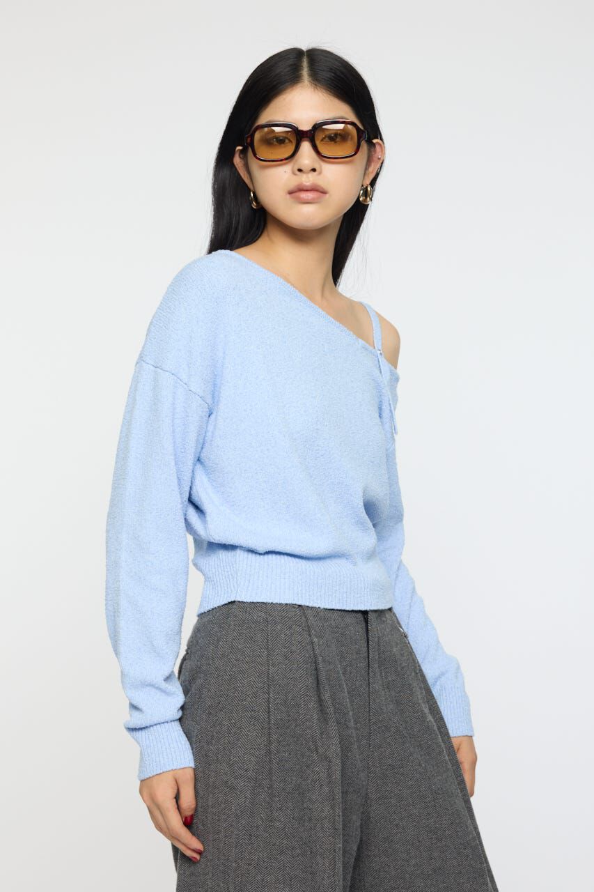 MOUSSY「BUTTON STRAP ワンショルダートップス」|ニット・セーター|