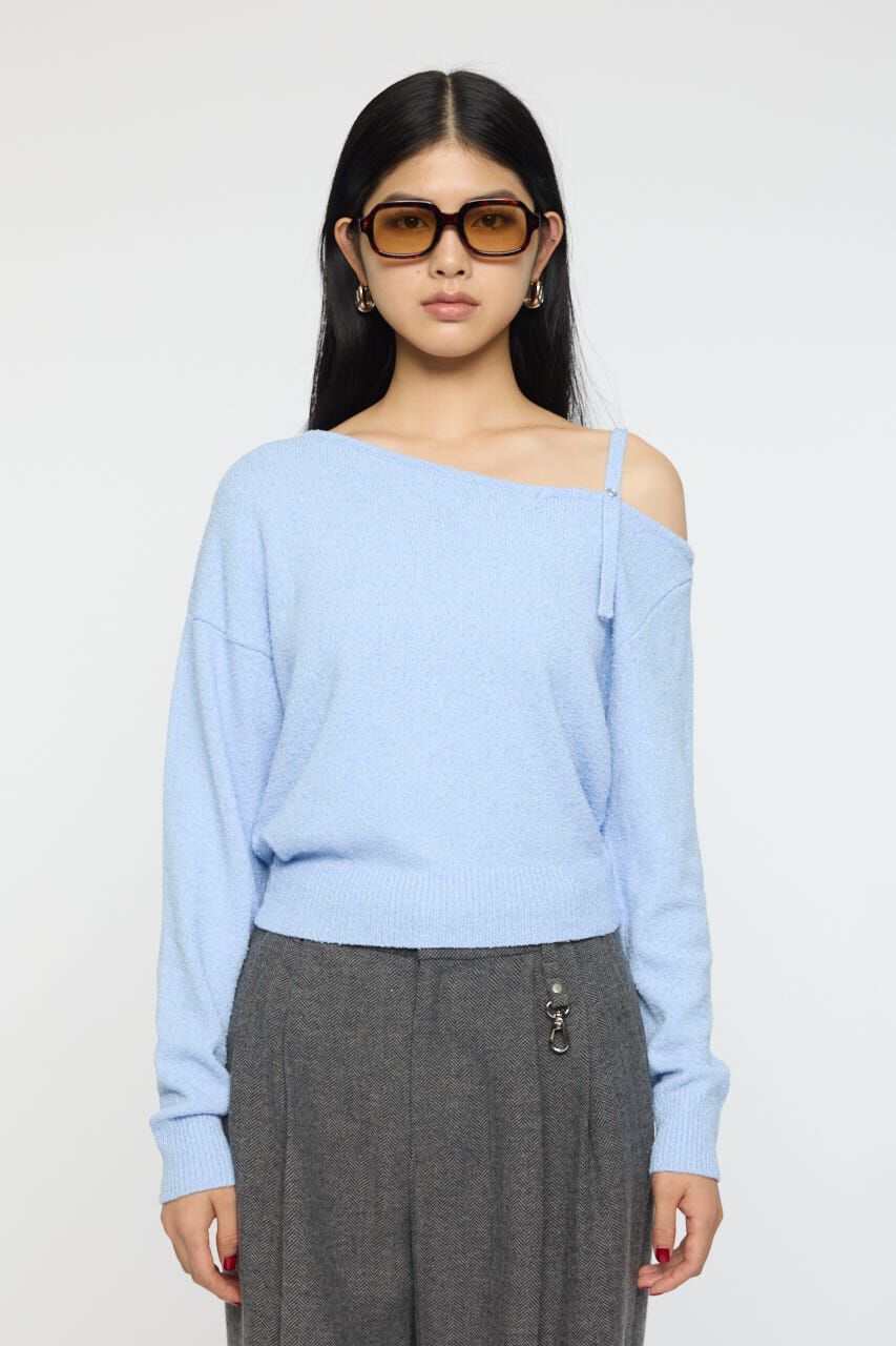 MOUSSY「BUTTON STRAP ワンショルダートップス」|ニット・セーター|
