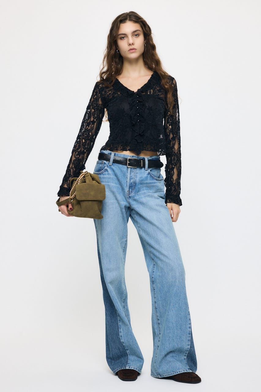 MOUSSY「TWISTED WIDE ストレート」|デニム|BLU