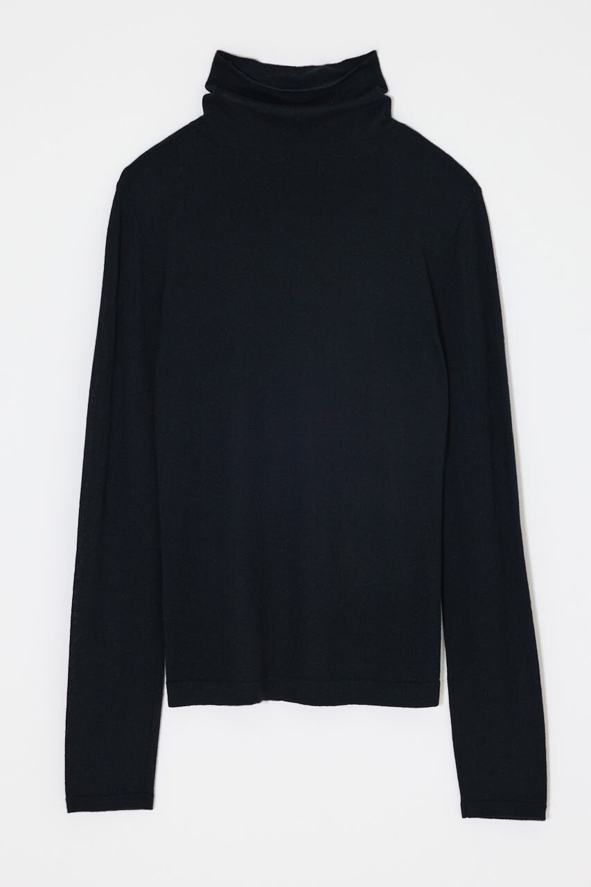 MOUSSY「ES SHEER TURTLE KNIT トップス」|ニット・セーター|BLK