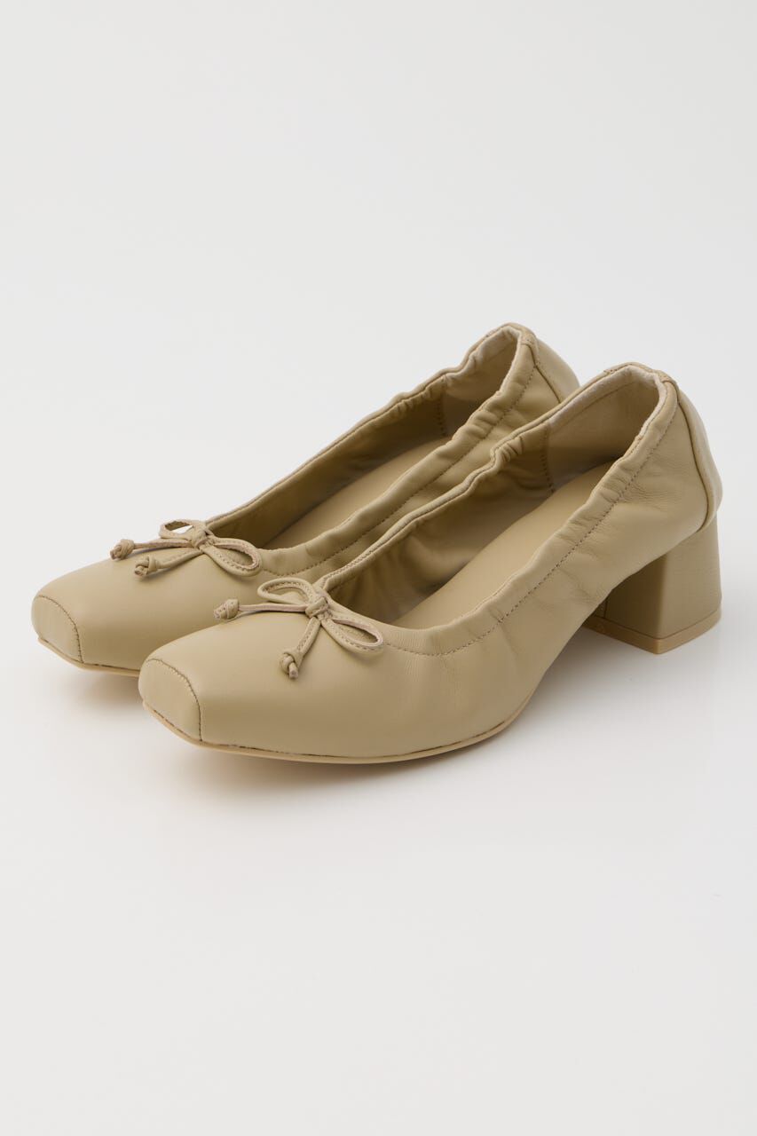 MOUSSY「SOFT GATHER BALLET シューズ」|パンプス|BEG