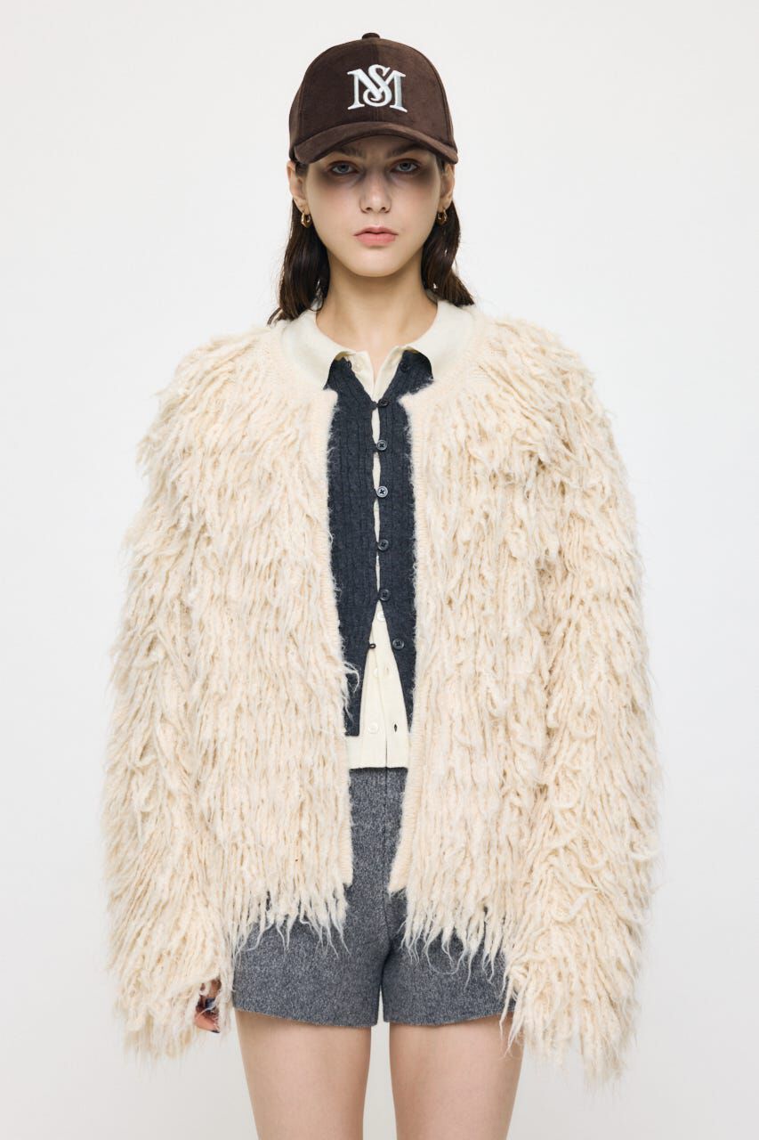 MOUSSY「SHAGGY FEATHER カーディガン」|カーディガン|