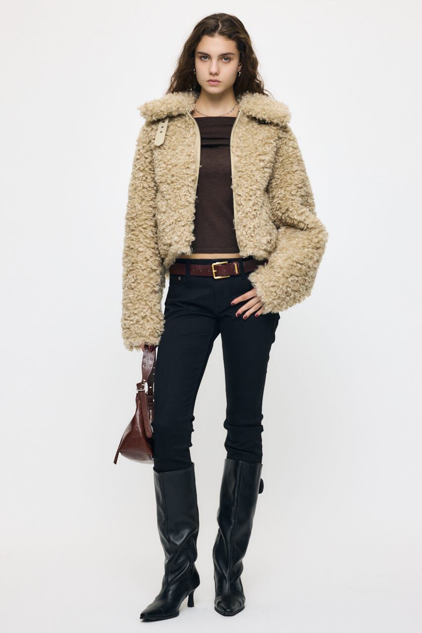 MOUSSY「REVERSIBLE CURLY FUR ジャケット」|ブルゾン・スタジャン|
