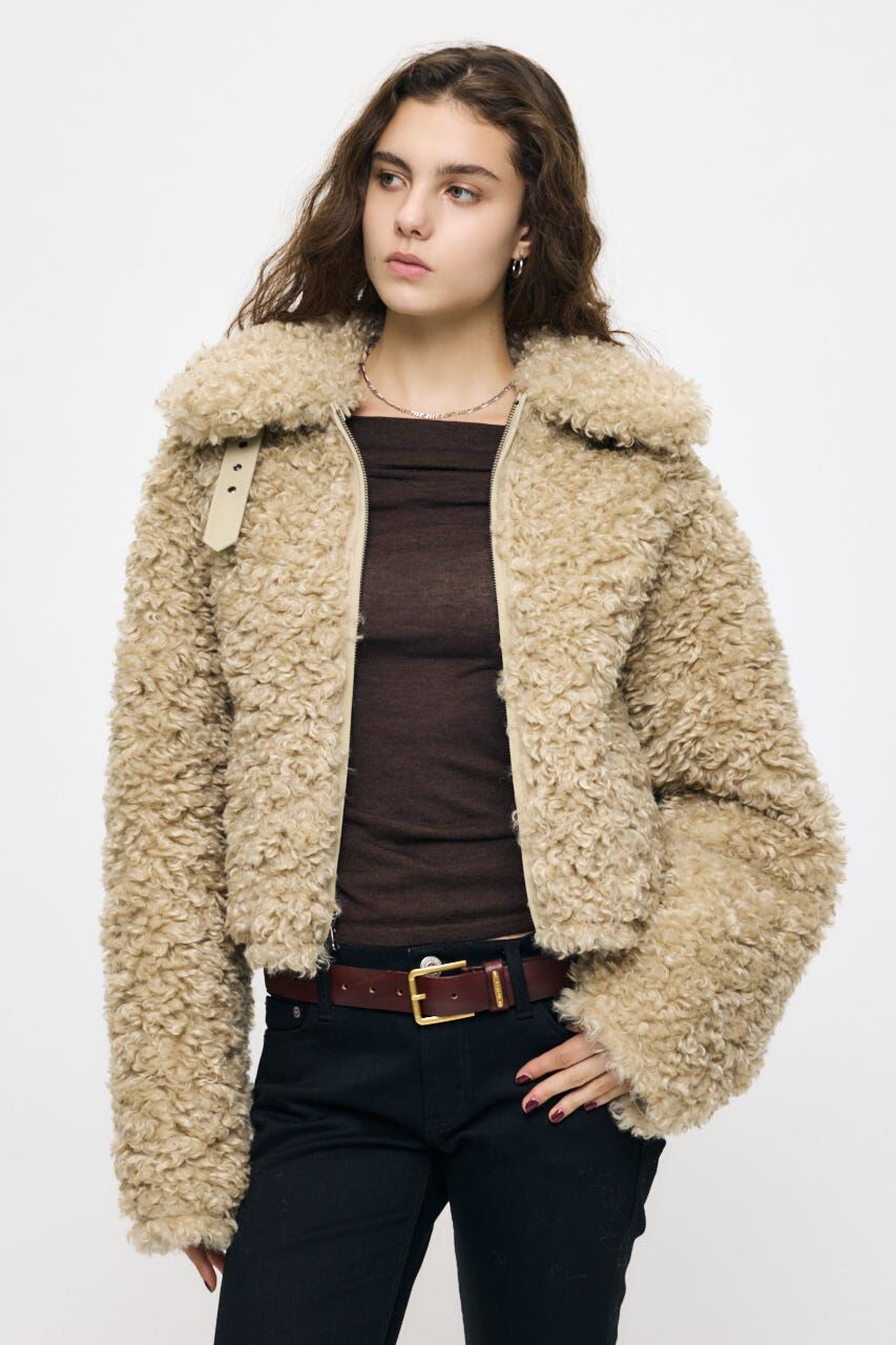 MOUSSY「REVERSIBLE CURLY FUR ジャケット」|ブルゾン・スタジャン|
